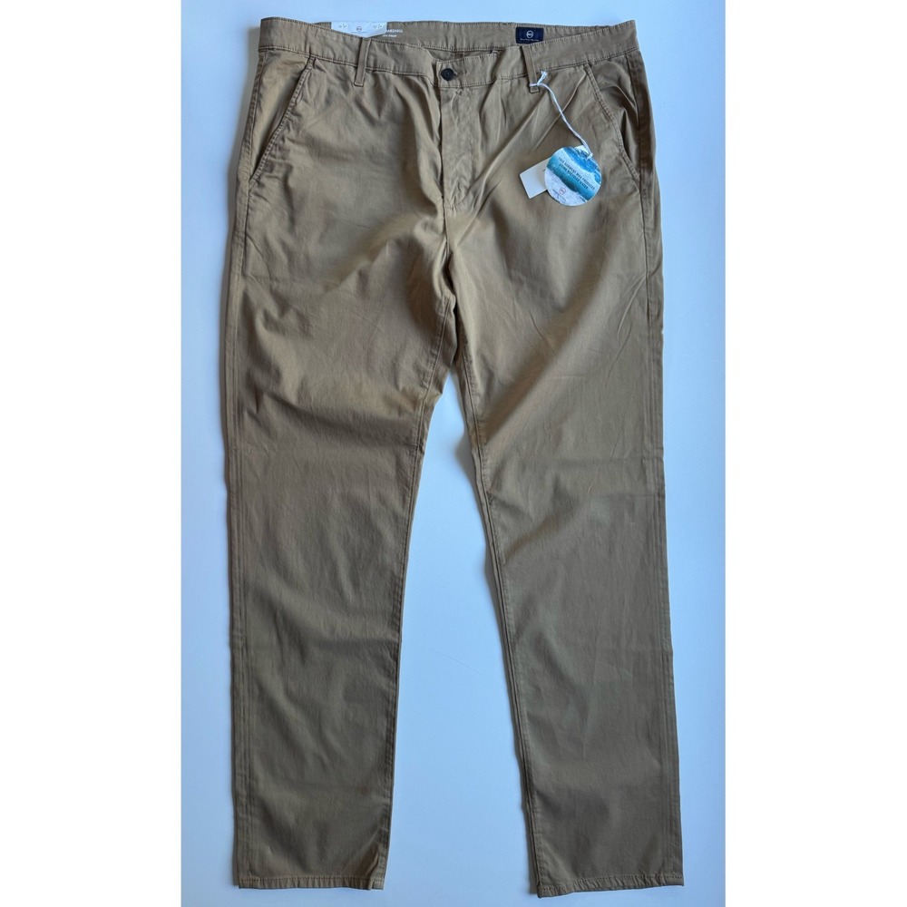 AG Adriano Goldschmied The Marshall Slim Trouser Mens 40x34 Beige Stretch Sateen